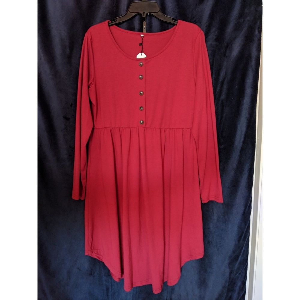 Burgundy t-shirt dress